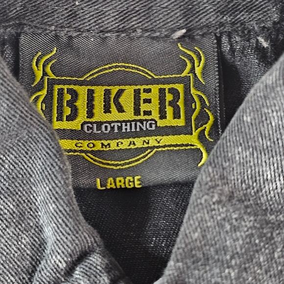 Biker wear Vest light denim Large Men’s 2018 Tomahawk Wisconsin Fall Ride black - Picture 4 of 8